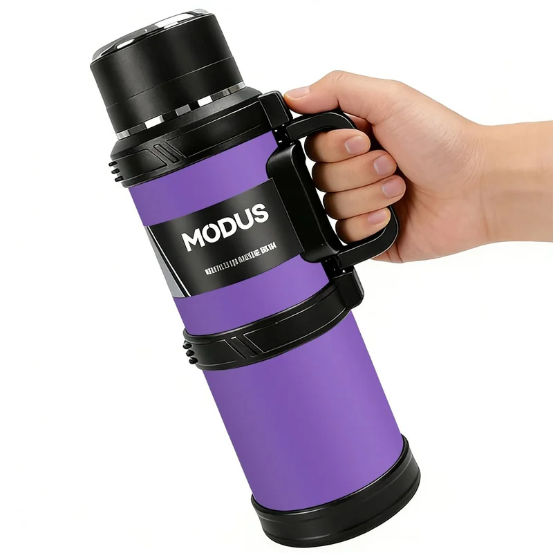 MODUS 2400mL Garrafa Térmica para Água e Café Inox Parede Dupla Isolada Bebidas Quentes e Frias (Roxo)