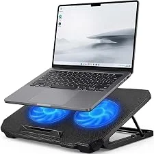 Suporte para Notebook com Cooler Duplo Ajustável 12 a 17 Polegadas