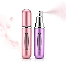 Kit 2 Frascos Spray Recarregáveis para Perfume 5ml, Portátil de Bolso Atomizador Compacto para Viagem Reutilizável com Visor de Nível Fácil Reabastecimento (2QTD)