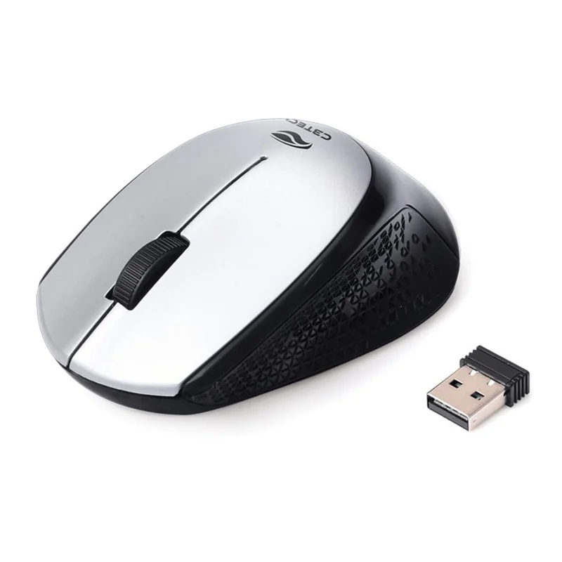 C3Tech Mouse sem fio Prata M-W50SI - Wifi 2.4Ghz, Receptor Nano USB, 1600DPI, Sensor MX8650, Iluminação, Alcance 10M, Ambidestro, Windows, MacOS, Linux, Chrome