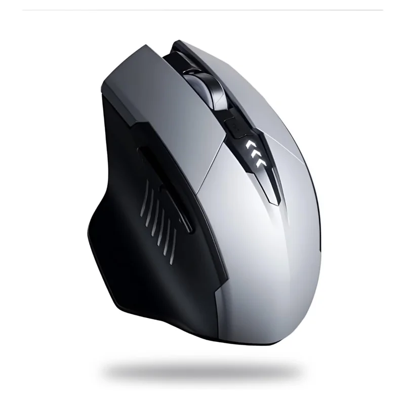 Mouse Gamer Bluetooth + USB 2.4GHz Sem Fio Recarregável – 1600 DPI Ajustável, Teclas Super Silenciosas, Design Ergonômico, Bateria de Longa Duração e Sensor Óptico Preciso (Bluetooth)