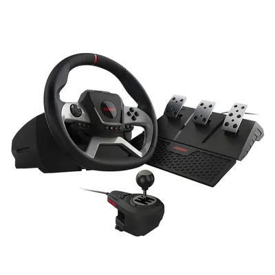 Volante PCYES W270 PC, Xbox e PlayStation, Force Feedback, Pedais e Câmbio