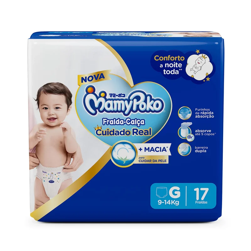 MamyPoko Fralda-Calça Premium Seca G 17 Unidades