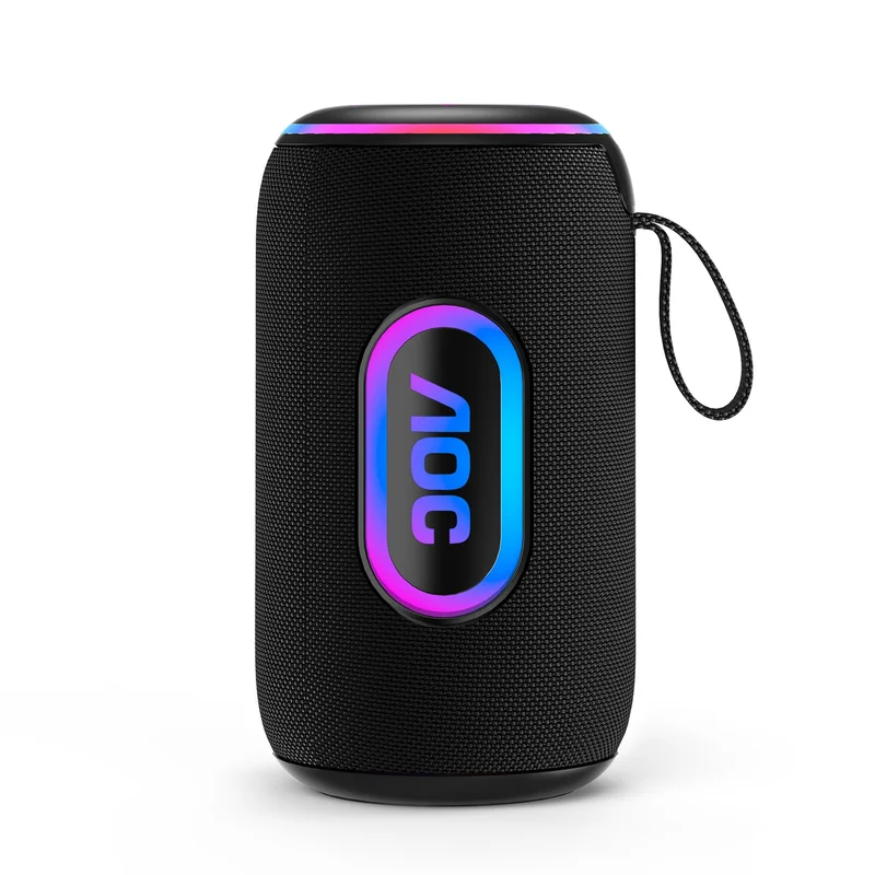 AOC ACS4321 Caixa de Som Bluetooth, Alto Falante Portátil Sem Fio,Luzes RGB, Bateria de Longa Duração 3600 mAH, Resistente a Água, 30W Som Limpo e Potente, Suporte TF/USB/TWS
