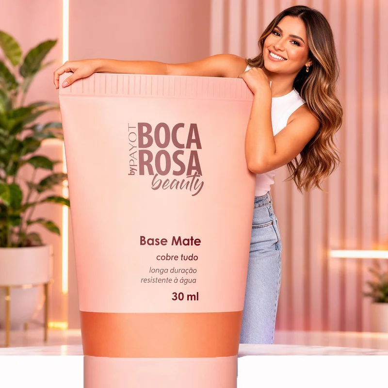 Base Líquida Boca Rosa Beauty 30ml – Efeito Matte, Alta Cobertura e Pele Sequinha
