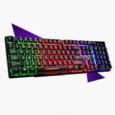 Teclado Gamer Semi-Mecânico USB Iluminação LED RGB Rainbow Anti-Ghosting Resistente a Agua ABNT2