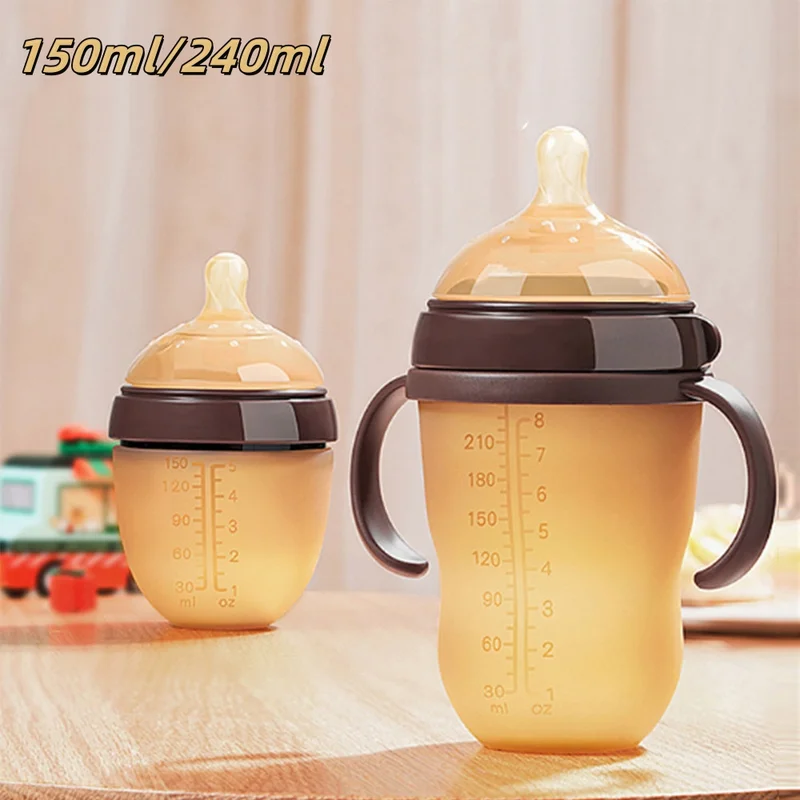 Mamadeira Anti-cólica 150ml/240ml | Silicone Grau Alimentício + Resistente a -20°C~120°C | 0-36 Meses