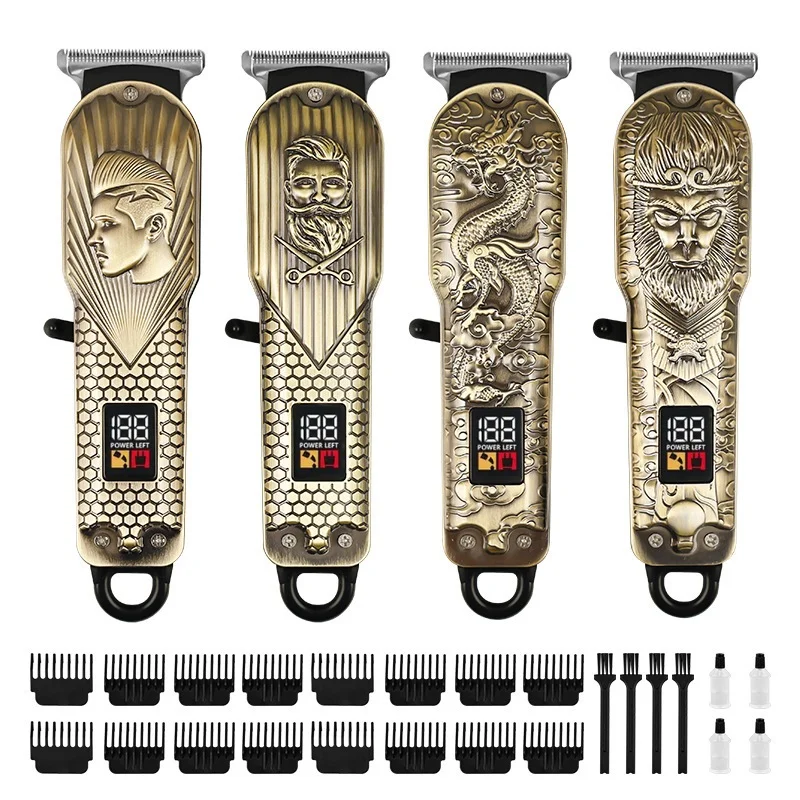 Máquina De Cortar Cabelo Metal Profissional Smart Lcd Barbeador Elétrico dedicada Sem Fio Para Homens salão de beleza