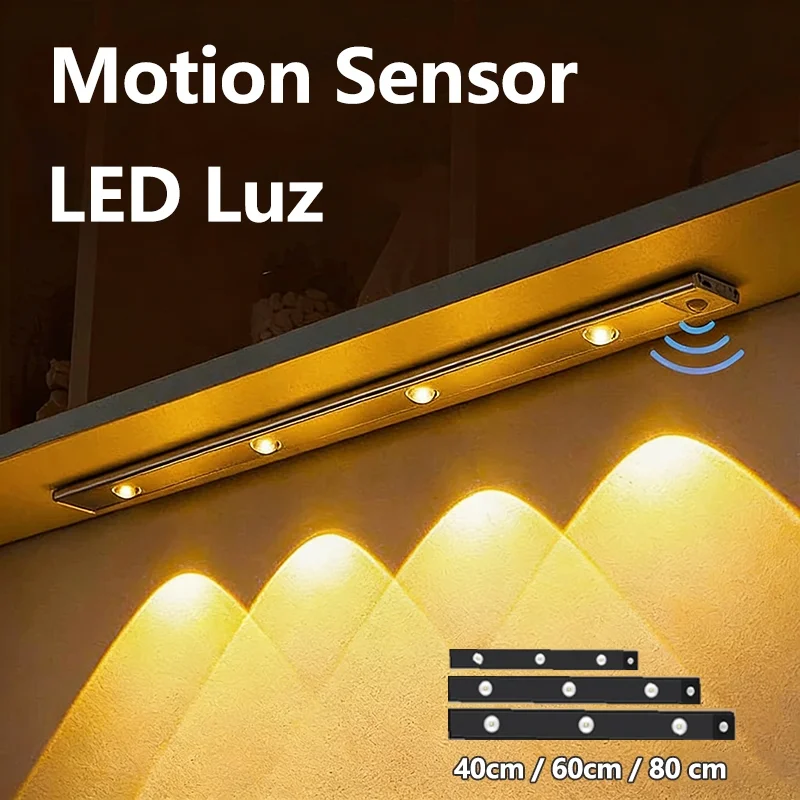 3 Cores 40/60/80cm Regulável Led Luminária USB Recarregável Lâmpada Sensor De Movimento Luz para