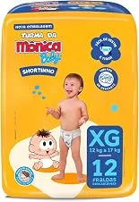 Fralda Turma da Mônica Baby Shortinho Jumbinho XG 12 Unidades