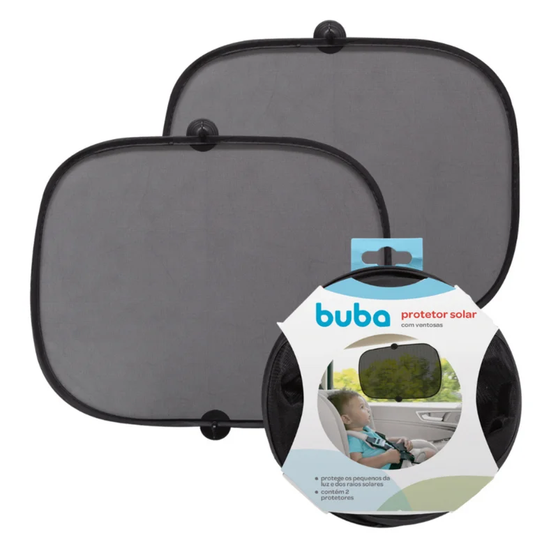 Kit Com 2 Protetor Solar blackout Carro Infantil Para Carro Buba Com Ventosa Protege Sol