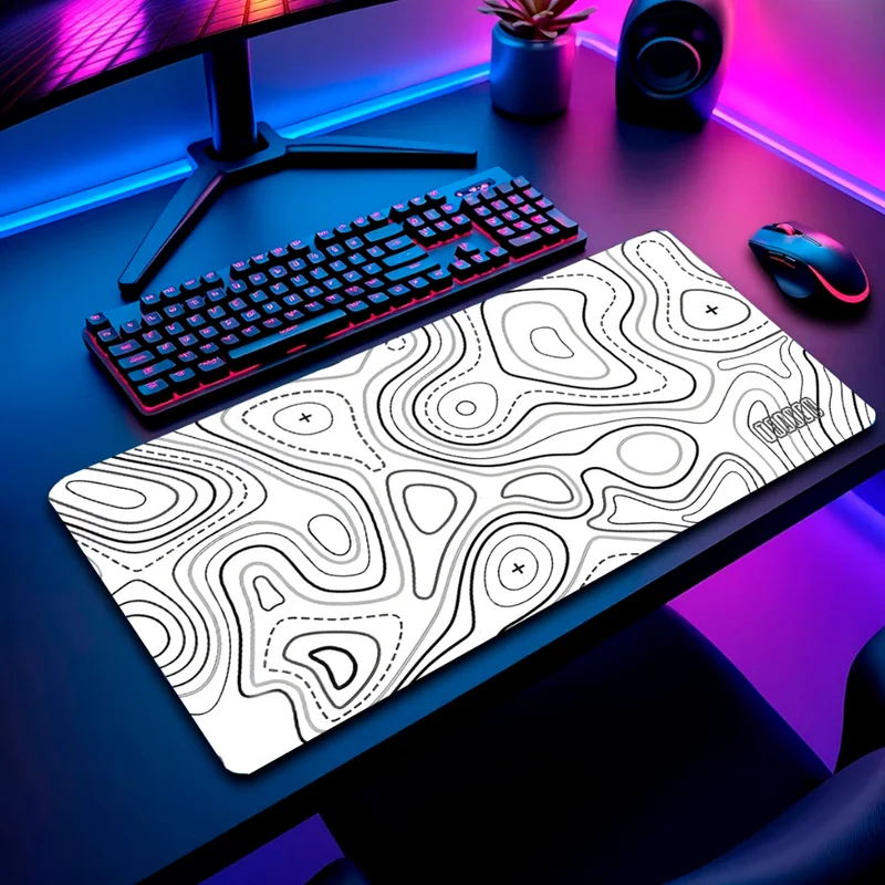 Mouse Pad Gamer Traxen Vários Tamanhos Abstrato Base Emborracha + Porta Copo
