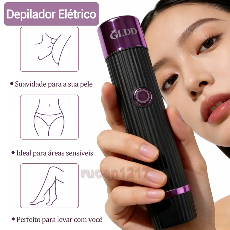 GL&DD Depilador Eletrico Feminino Recarregável Removedor De Pelos Navalha Dupla- Envio rápido