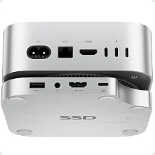 PULWTOP Dock Mac mini M4 com gabinete SSD M.2 de 4 TB (SSD não incluído), suporte para hub Mac mini M4/M4 Pro com HDMI 4K a 60Hz, acessórios de hub USB C MacMini 2024, 3 USB A 2.0, SD/TF, áudio de 3,5