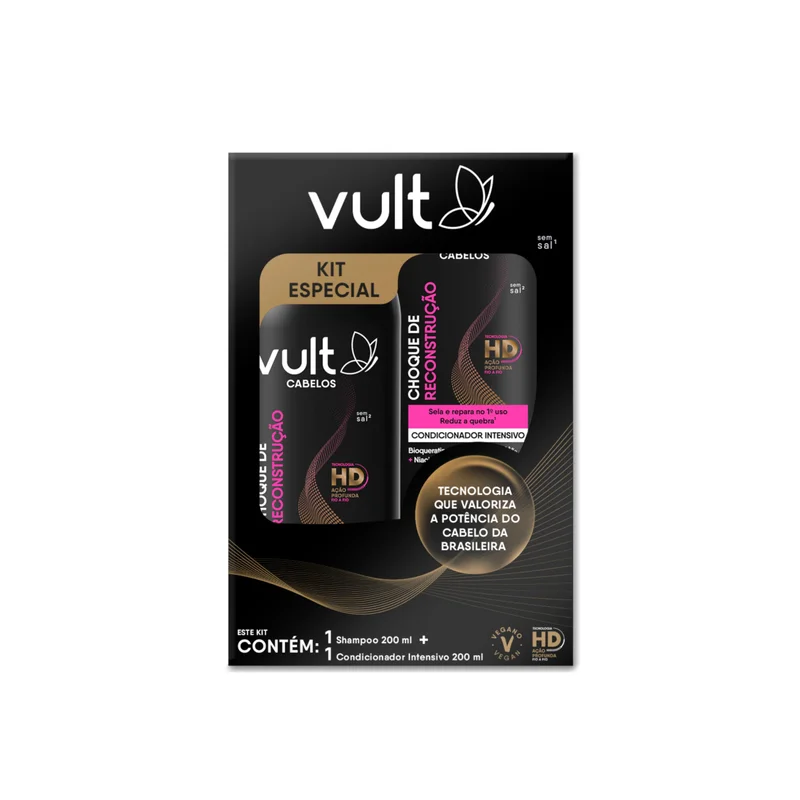 VULT PROMOPACK SHAMPOO E COND CHOQUE DE RECONSTRUÇÃO 2x200ml