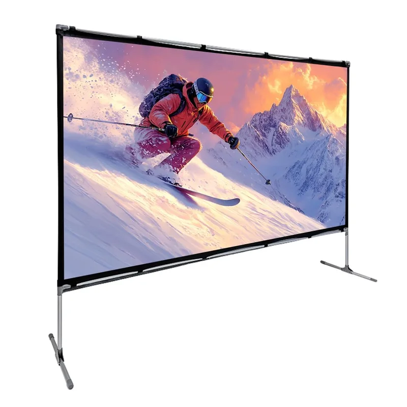 BYINTEK TS008 Tela para Projetor 100 Polegadas,Tela de Projeção Portátil 16:9 - Tamanho de Projeção 2210x1240mm,Cortina de Tela de Projeção,Ideal para Uso ao Ar Livre,Viagens e Reuniões