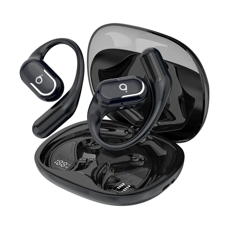 Fone De Ouvido Bluetooth Esportes, Basike T7, IPX6/OWS, Tela LED Dupla, Fone de Ouvido Estéreo Hi-Fi, Suporta Chamadas de Voz, 60 Horas em Standby Para Corrida e Exercícios ao Ar Livre (PRO Azul)