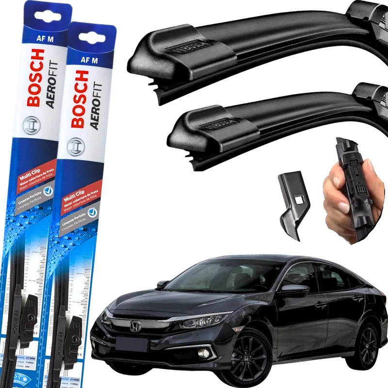Palheta Limpador Parabrisa Bosch Multiclip Par de Palheta Limpadora Dianteiro Original Civic G10 2017 À 2022