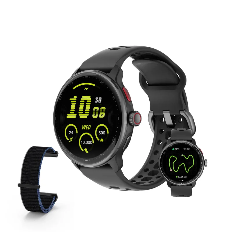 Bettdow SmartWatch GPS, Relogio Smartwatch Masculino e Feminino, 1,43 polegadas HD AMOLED, chamada Bluetooth, Esportivos relógio com voz por IA, Compatível com Android iOS, 2 Pulseiras (preto)