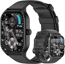 Bettdow smartwatch de 2,01 polegadas possui bateria com duração superior a 15 dias, mais de 120 modos esportivos, resistência à água 1ATM, relogio smartwatch com iOS e Android (Preto)