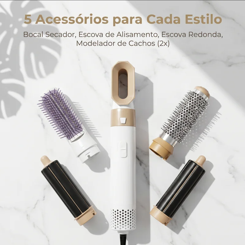 secador de cabelo escova de ar quente 5 em 1 modelador de cabelo 110v ou 220v