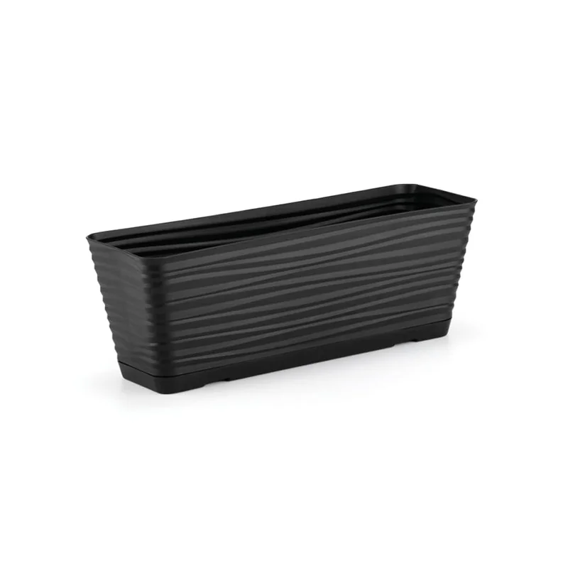 Jardineira Retangular Dunas para Plantas 5,4 Litros com Prato Dasplast | Jardineira para Varanda, Jardim e Ambientes Internos | Ideal para Flores, Ervas e Hortaliças | Vaso | Produto Sustentável