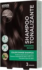 KISS NEW YORK Color Change Shampoo - Shampoo Tonalizante Castanho Escuro