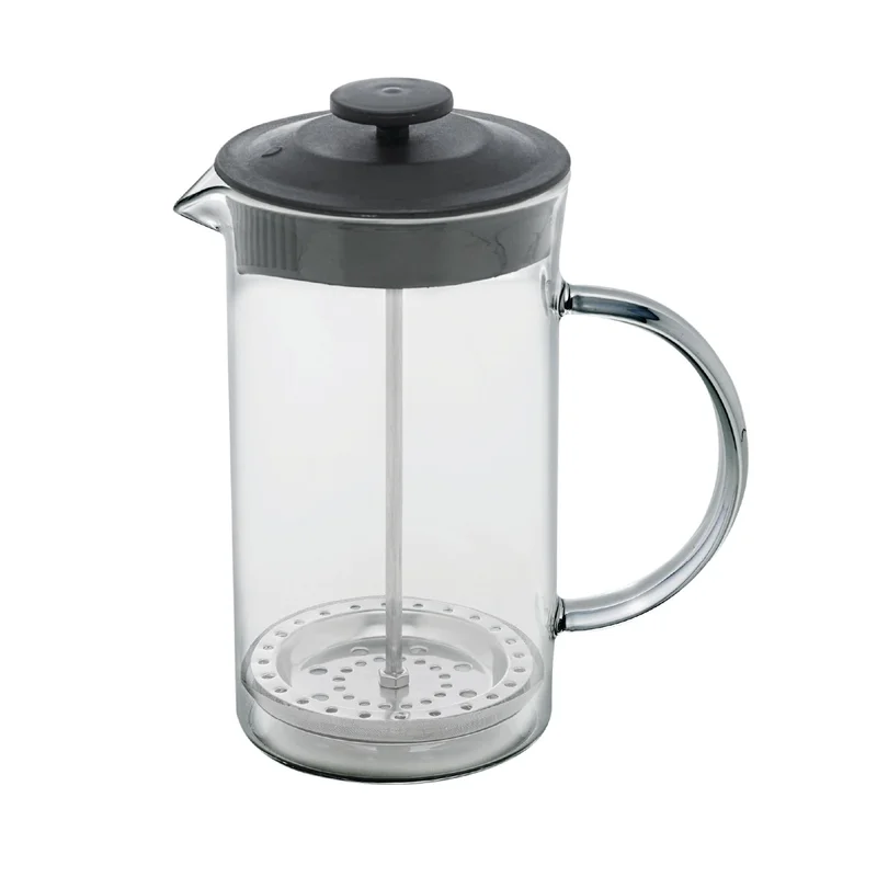 LYOR - Cafeteira Prensa Francesa de Vidro Borossilicato e Tampa de Plástico Lyon Preta 600ml