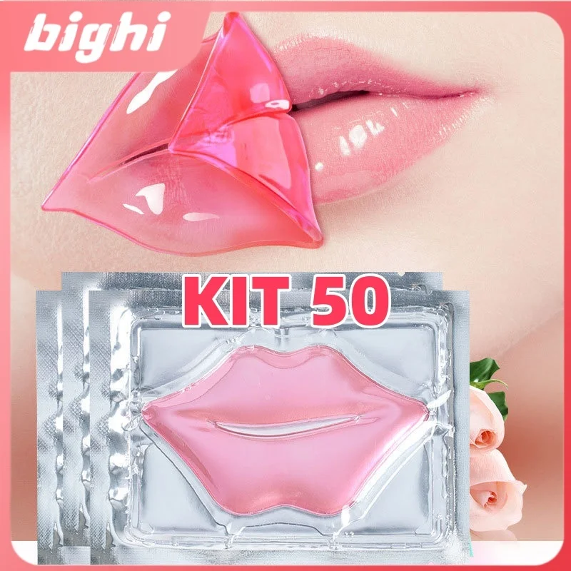 10/20/30/40/50 Pcs Máscara Labial de Colágeno com Cristal Hidratante - Hidratação Profunda