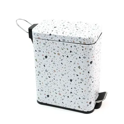 Oikos - Lixeira Retangular 5L de Metal com Pedal Granilite