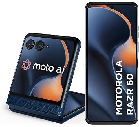Smartphone Motorola Razr 60-256GB 12GB RAM+12GB Ram Boost Tela dobrável 6,9" pOLED e externa 3,6” Moto AI camera IP48 - Azu…