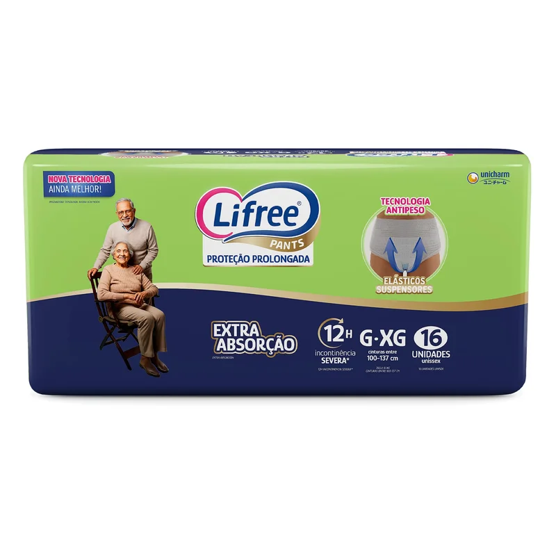 LIFREE FRALDA CALÇA EXTRA ABSORÇÃO JUMBO G/XG16