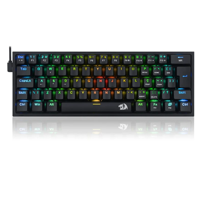 Redragon TECLADO MECANICO GAMER FIZZ RGB PRETO SWITCH VERMELHO