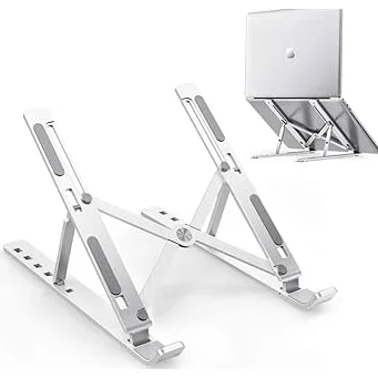 Suporte Para Notebook Base Dobrável de Alumínio Ergonômico Ajustável Fino Portátil Com Estojo-Rich