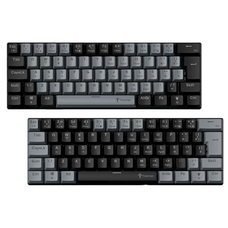 Teclado Mecânico Gamer Teclado Computador Cinza 60% Hot Swap Switch Bronw Red ABNT2 USB Titorion