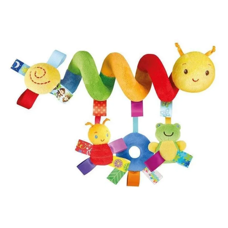 Brinquedo espiral centopéia com chocalho, macio, ideal para carrinhos e presentes de recém-nascidos