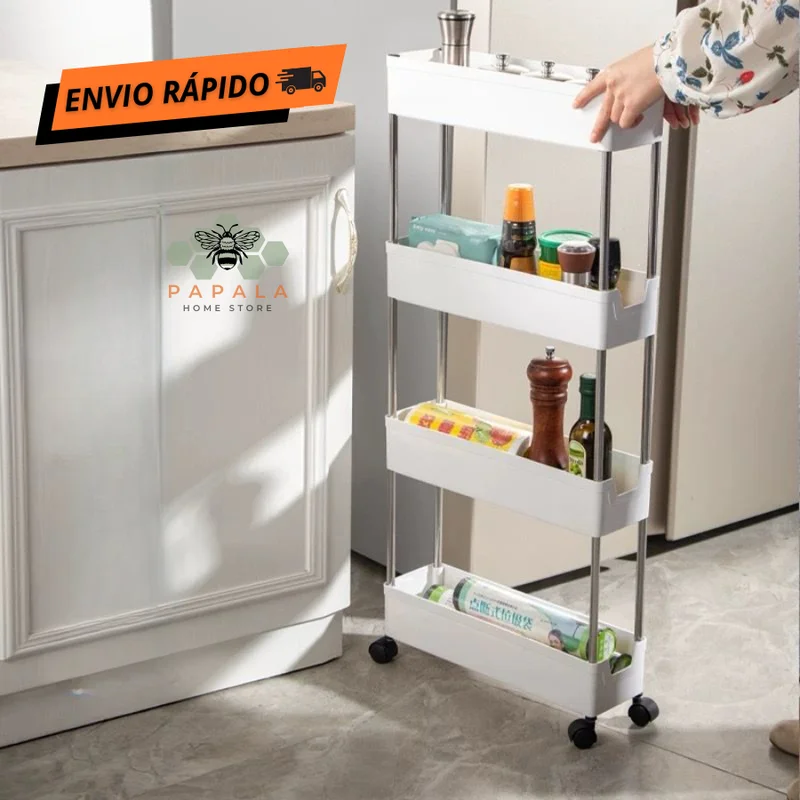 Carrinho Organizador Móvel Facil Montar 4 andares Multiuso - Prateleira Carrinho 4 camadas P, M, G