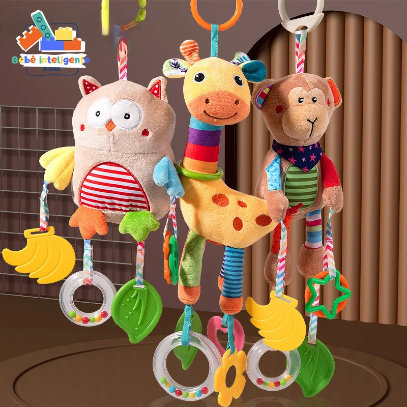 Carrinho De Bebê Recém-Nascido Pingente De Vento Cama Sino Pendurado Rattles Plush Brinquedos Calmantes