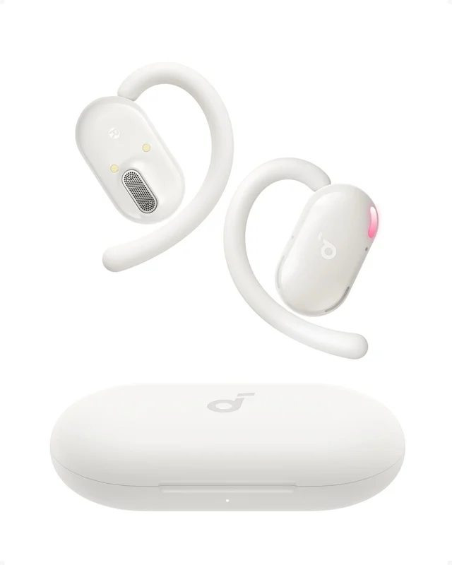 soundcore V20i da Anker, Fone de Ouvido Bluetooth 5.4 aberto e esportivo, Luzes Led com sincronização de música, Ganchos ajustáveis, Ultraconfortáveis, Encaixe perfeito, IP55, 36H de reprodução