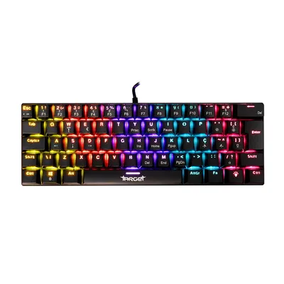 Teclado Mecanico TGT Sherman V3 C1, Rainbow, ABNT2, Switch Marrom, Preto, TGT-SHRC-BR01