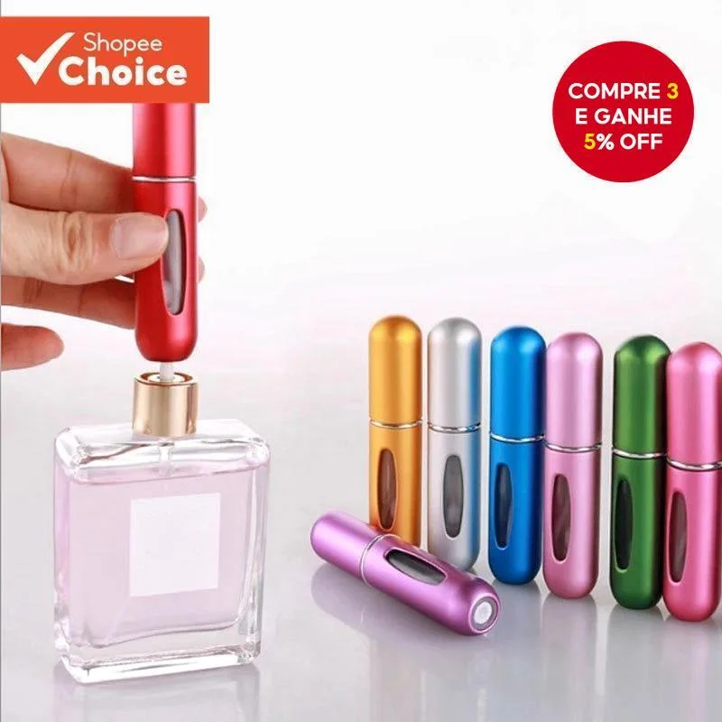 Frasco De Spray De Perfume Recarregável-Mini Atomizador Portátil De Viagem Para Perfumes E Óleos Essenciais 5ml