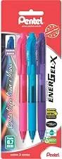 Pentel Caneta Gel Energel X Retrátil 0.7mm Kit 3 Cores Rosa Azul e Violeta SM/BL107-PSVN