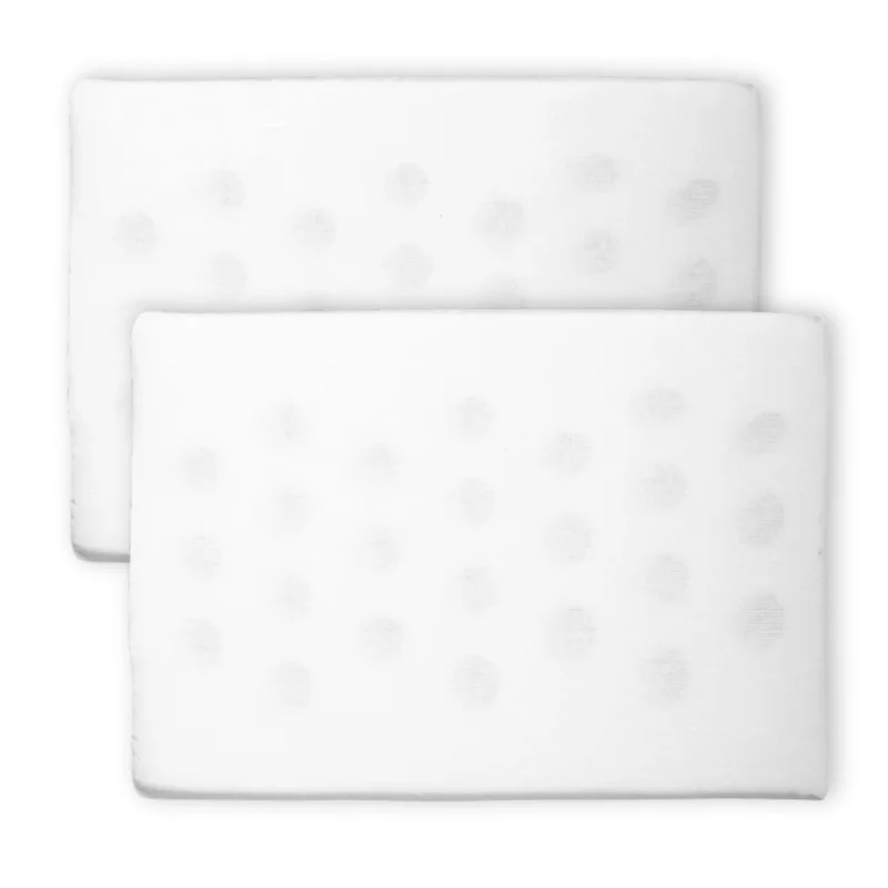 Kit 2 Travesseiros Bebê 29x19x3cm – Respirável, Antialérgico, Conforto para Berço e Carrinho Branco Unissex