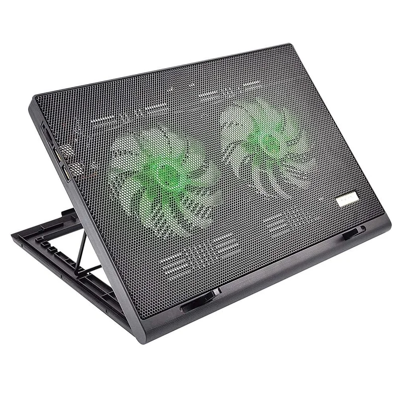 Cooler Para Notebook Warrior Power Gamer Led Verde - Ac267