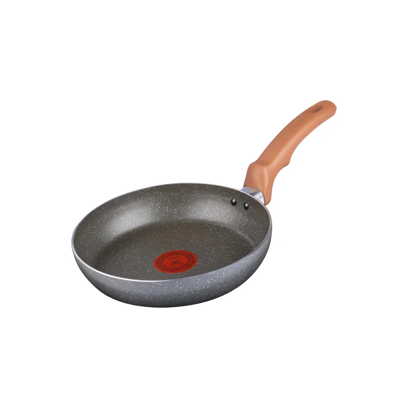 Frigideira Rochedo Natural Stone 20cm, Cinza com Efeito Pedra, Antiaderente Minerium, Alumínio de Alta Espessura 2mm, Thermo-Sinal e Cozimento Homogêneo