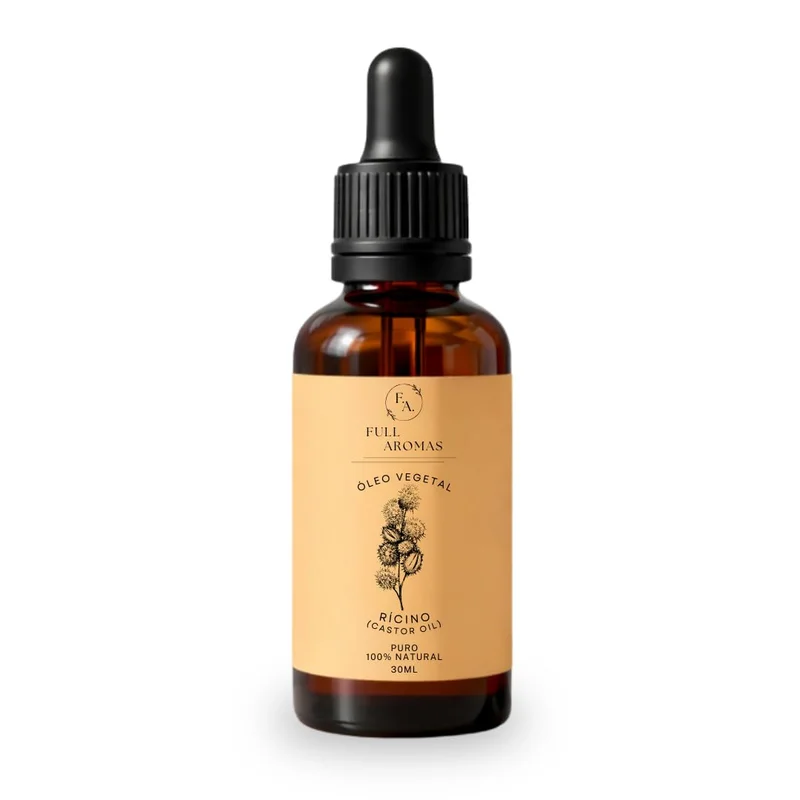 FULL AROMAS Óleo de Rícino (Castor Oil) 100% Puro e Natural, Presando a Frio, Hidratante Pele e Cabelo, Fortalecedor, Cuidado Capilar