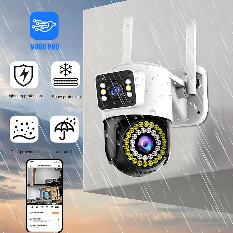 Camera Externa Ip a Prova D'água Wifi Dupla 2 Em 1 com Visao Noturna C/ Infravermelho monitor-G1