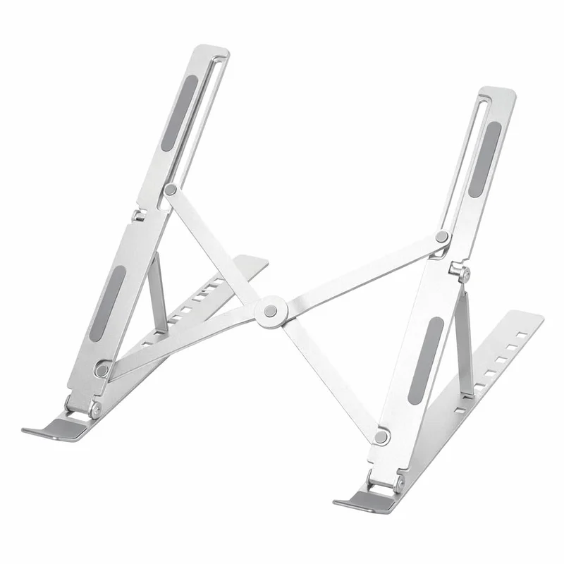 Suporte Ajustável para Notebook em Metal, Inox | Ergonômico, Dobrável, Portátil