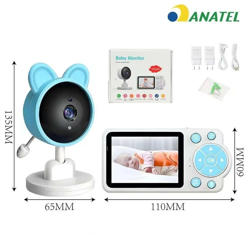 Baba Eletronica Monitor Video bebe HD, 2.4g Wifi Visão Noturna Sensores de Temperatura anjgg