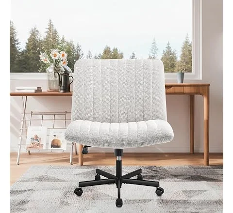 Cadeira de Escritório Python Fly Leisure, Assento Extra Grande e Largo em Tecido (Cinza)